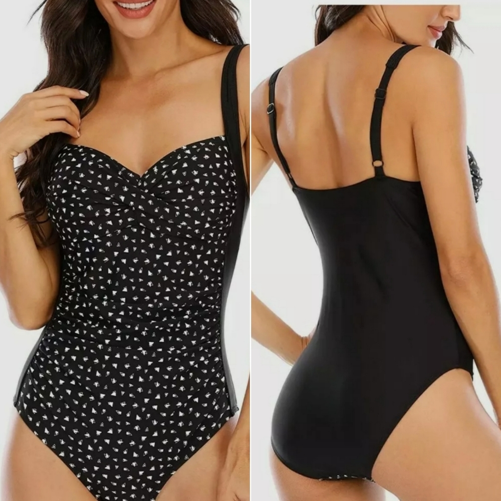Women Black  White One Piece  Swimsuit  Win.max Size 4 & 6 Tummy Control